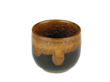 Porcelain sake Cup Brown/Black