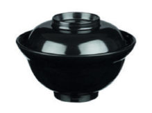 Melamin Bowl Black + Cover 704