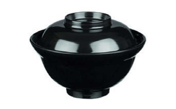 Melamin Bowl Black + Cover 704