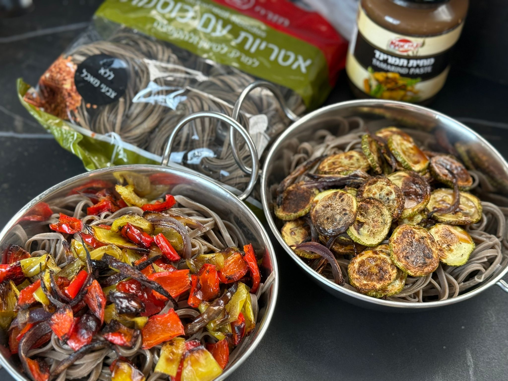 סלט אטריות כוסמת ואנטי פסטי