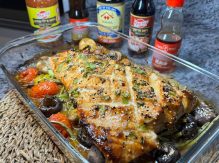 נתח סלמון שלם בתנור בסגנון אסיאתי